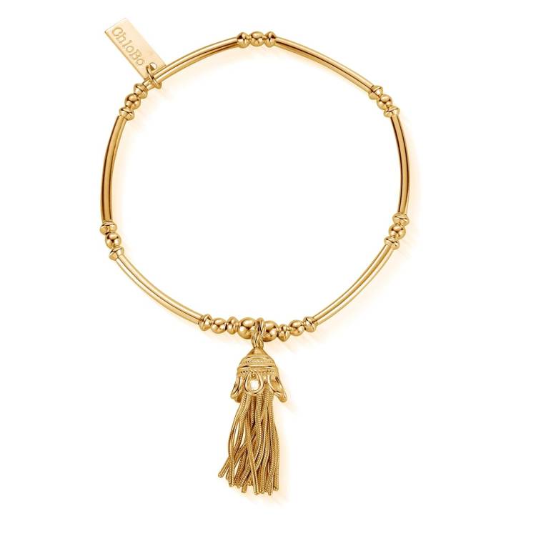 ChloBo Sterling Silver Gold Plated Didi Tassel Bracelet - Silver