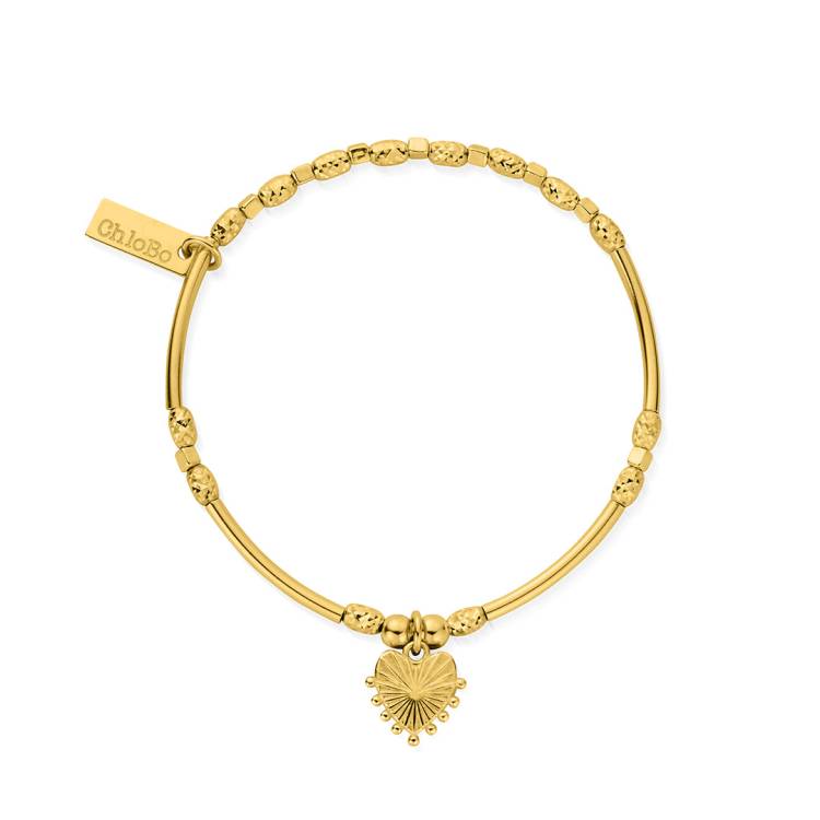 ChloBo Sterling Silver Gold Plated Glowing Beauty Bracelet - Yellow Gold PVD