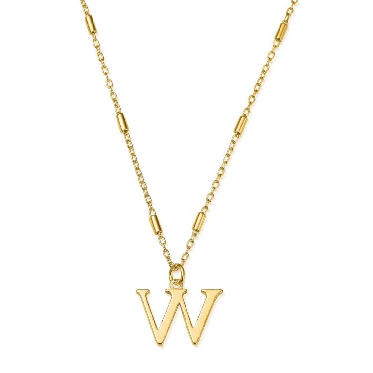 ChloBo Sterling Silver Gold Plated Initial Necklace W - Gold