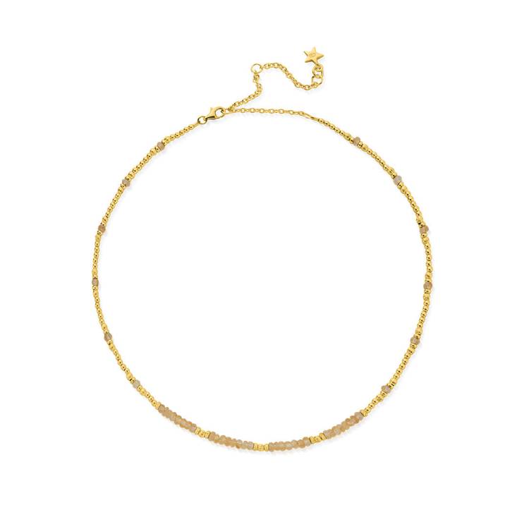ChloBo Sterling Silver Gold Plated Soulful Rays Citrine Choker Necklace - Yellow Gold PVD
