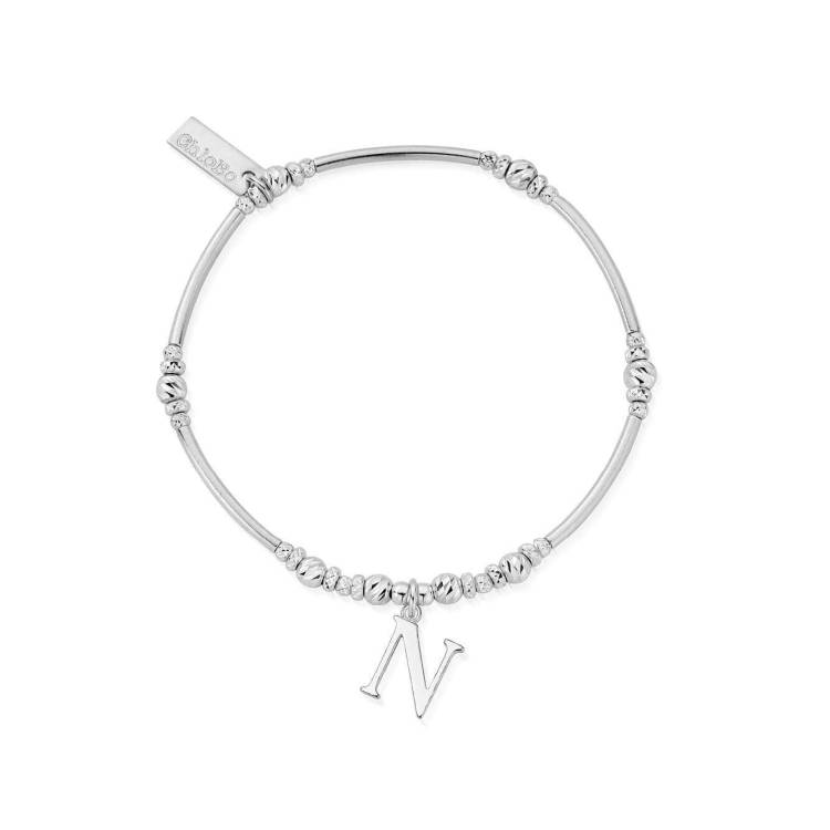 ChloBo Sterling Silver Initial Bracelet N - Silver