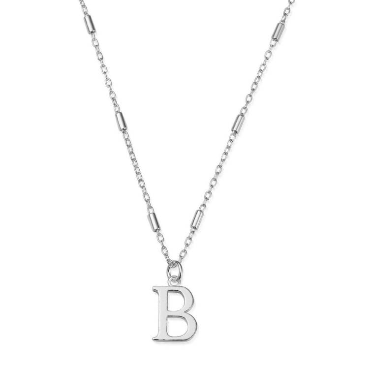 ChloBo Sterling Silver Initial Necklace B - Silver