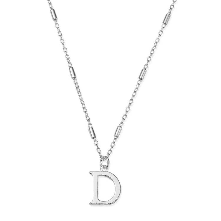 ChloBo Sterling Silver Initial Necklace D - Silver
