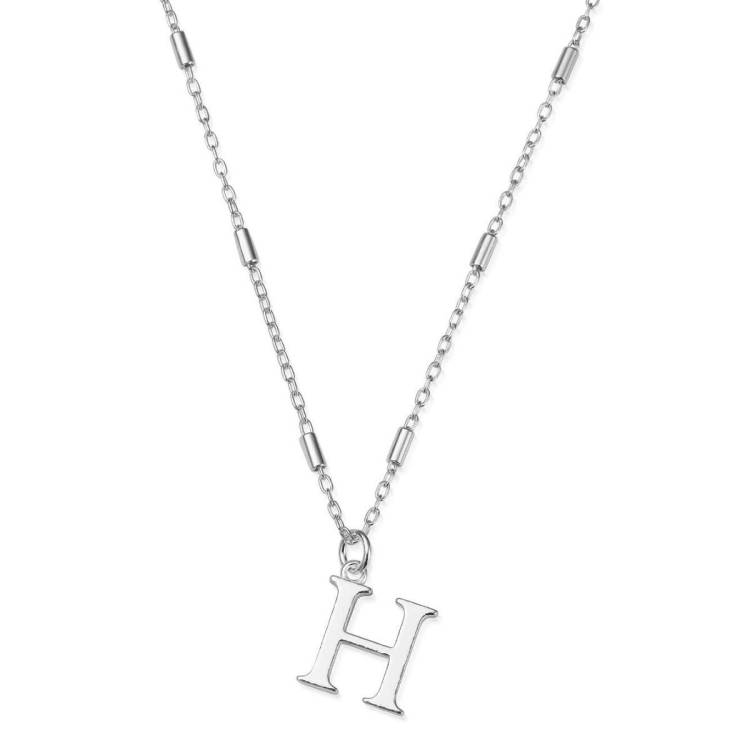 ChloBo Sterling Silver Initial Necklace H - Silver
