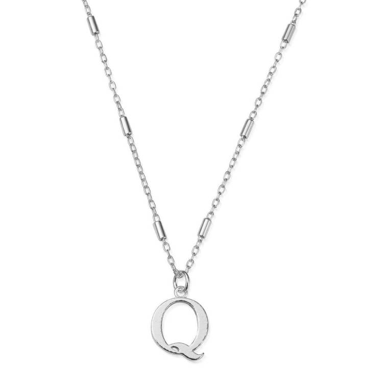 ChloBo Sterling Silver Initial Necklace Q - Silver