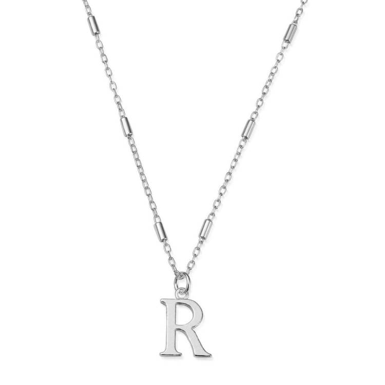 ChloBo Sterling Silver Initial Necklace R - Silver
