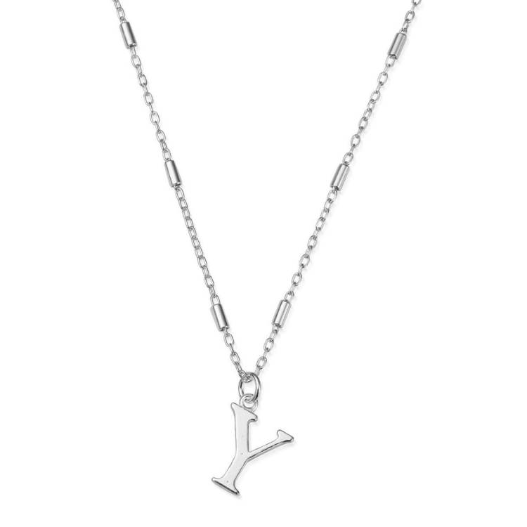 ChloBo Sterling Silver Initial Necklace Y - Silver
