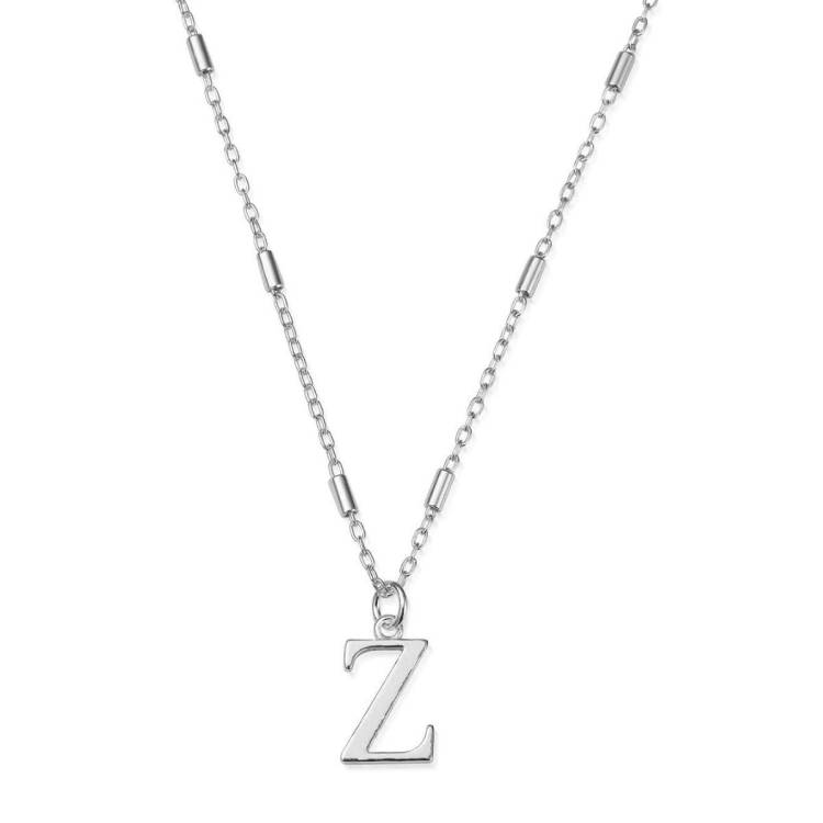 ChloBo Sterling Silver Initial Necklace Z - Silver