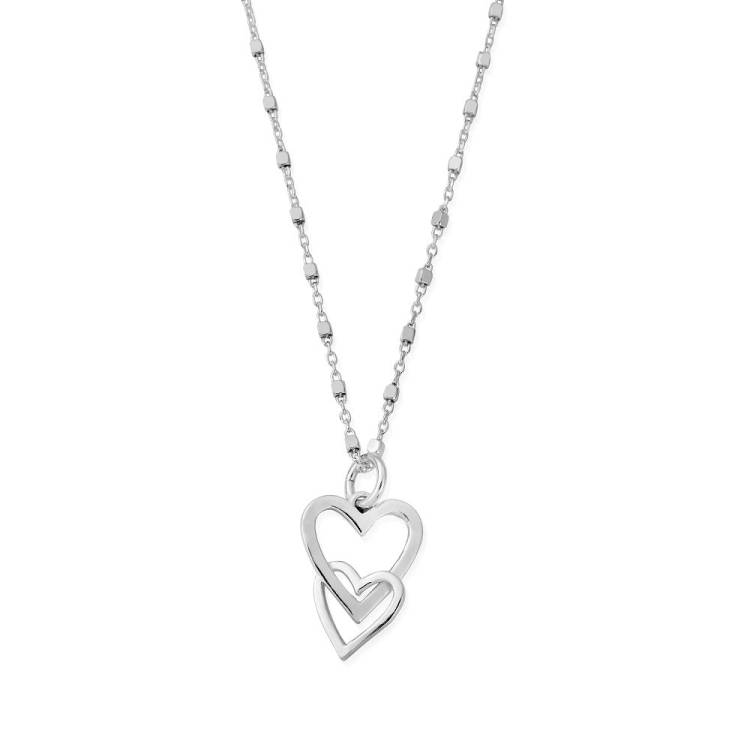 ChloBo Sterling Silver Interlocking Love Heart Necklace - Sterling Silver