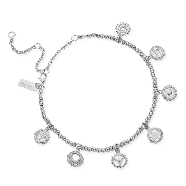 ChloBo Sterling Silver Positive Vibes Anklet