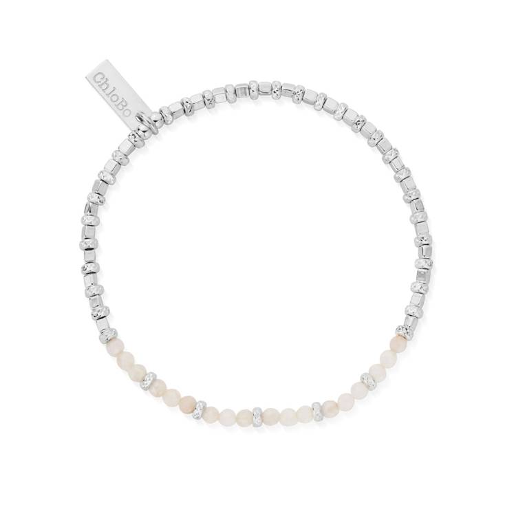 ChloBo Sterling Silver Rose Quartz Sparkle Cube Bracelet - Sterling Silver