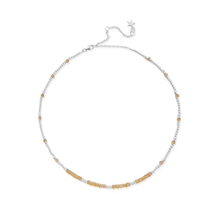 ChloBo Sterling Silver Soulful Rays Citrine Choker Necklace - Sterling Silver