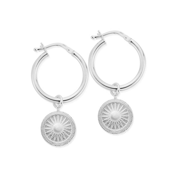 ChloBo Sterling Silver Sun Catcher Hoop Earrings - Sterling Silver