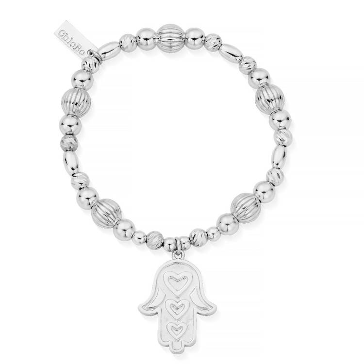 ChloBo Wandering Free Sterling Silver Hand of Love Bracelet - Silver