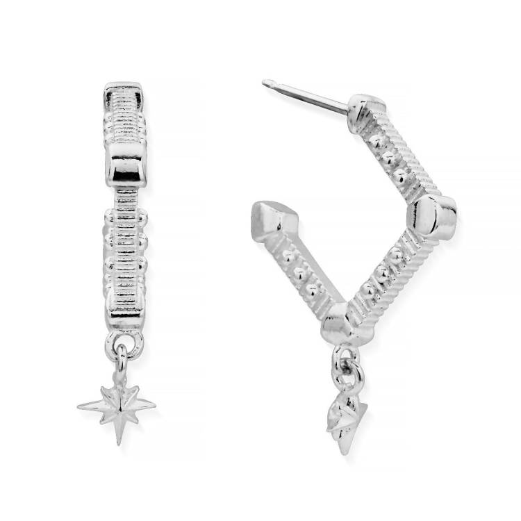 ChloBo Wandering Free Sterling Silver Inner Guidance Hoops - Silver