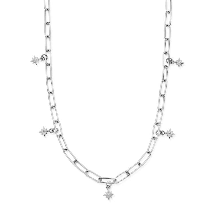 ChloBo Wandering Free Sterling Silver Link Chain Divine Journey Necklace - Silver