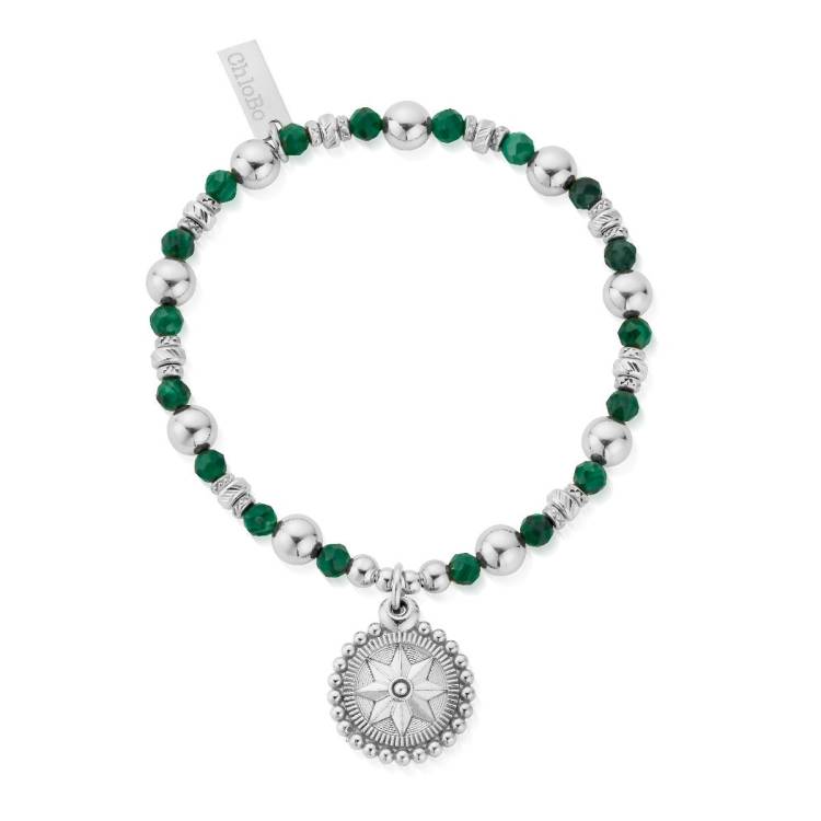 ChloBo Wandering Free Sterling Silver Malachite Bracelet - Silver