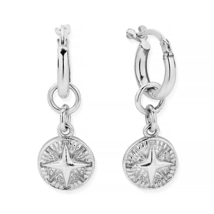 ChloBo Wandering Free Sterling Silver Tranquil Journey Small Hoops - Silver