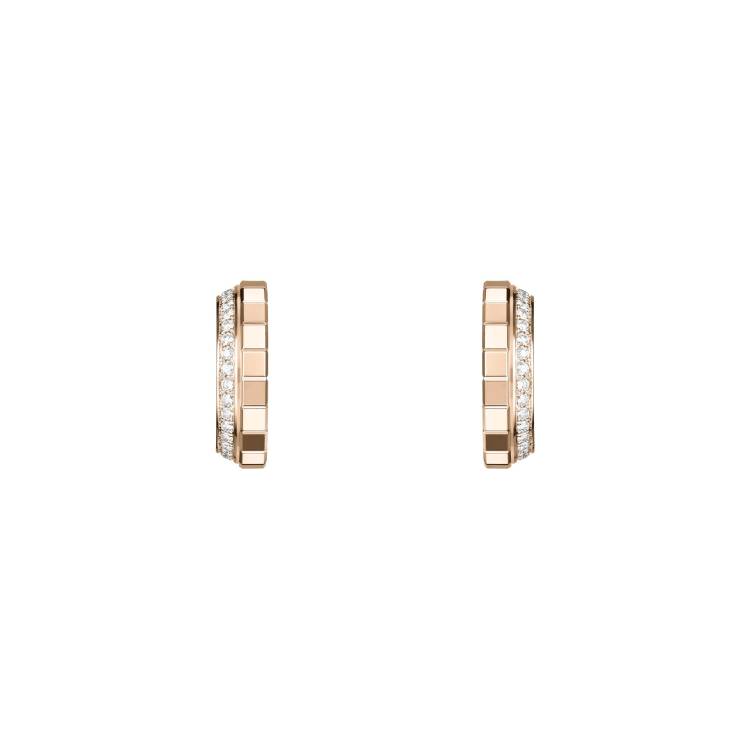 Chopard Ice Cube 18ct Rose Gold 0.24ct Diamond Hoop Earrings