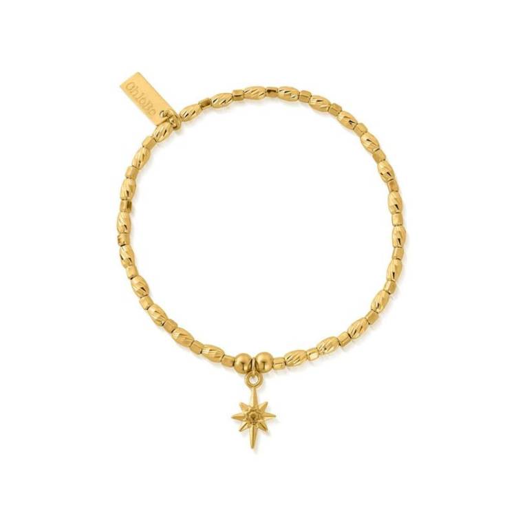 ChloBo Sterling Silver Gold Plated Soul Glow Lucky Star Bracelet - Yellow Gold PVD