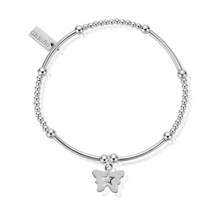 ChloBo Sterling Silver Cute Mini Butterfly Bracelet - Sterling Silver