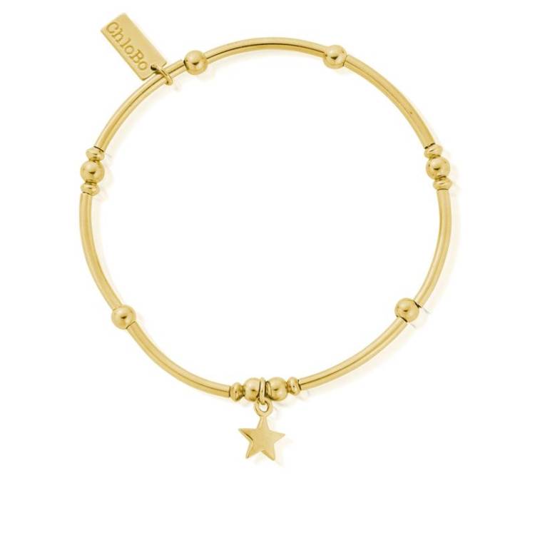 ChloBo Sterling Silver Gold Plated Mini Noodle Ball Sun Bracelet - Yellow Gold PVD