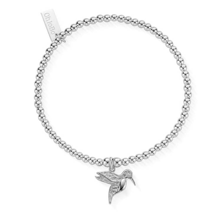 ChloBo Sterling Silver Cute Charm Hummingbird Bracelet - Sterling Silver