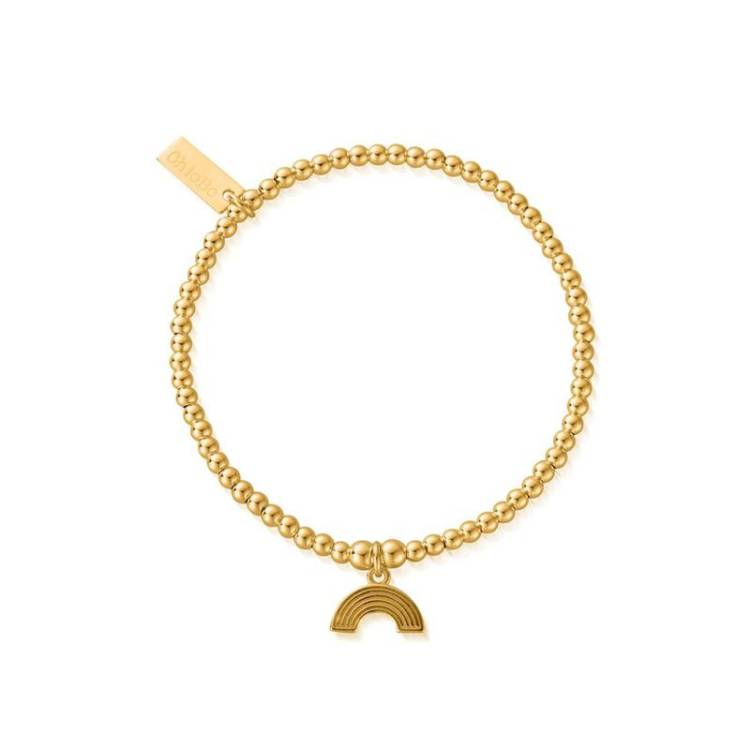 ChloBo Sterling Silver Gold Plated Cute Charm Rainbow Bracelet - Yellow Gold PVD