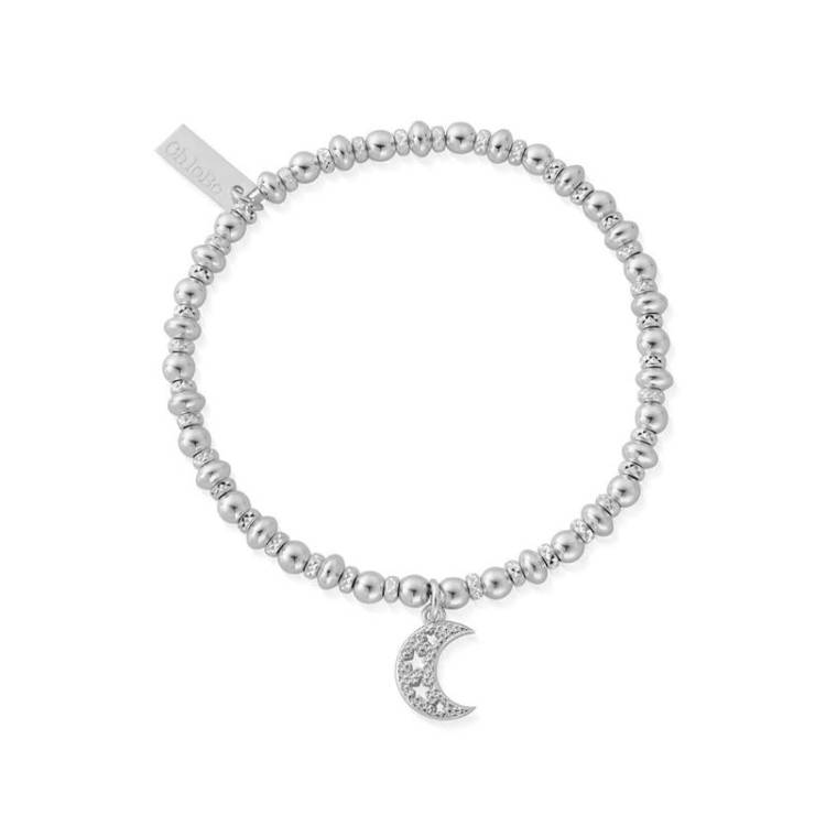 ChloBo Sterling Silver Didi Sparkle Starry Moon Bracelet - Sterling Silver