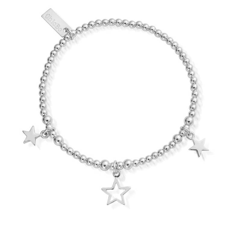 ChloBo Sterling Silver Triple Star Bracelet - Sterling Silver