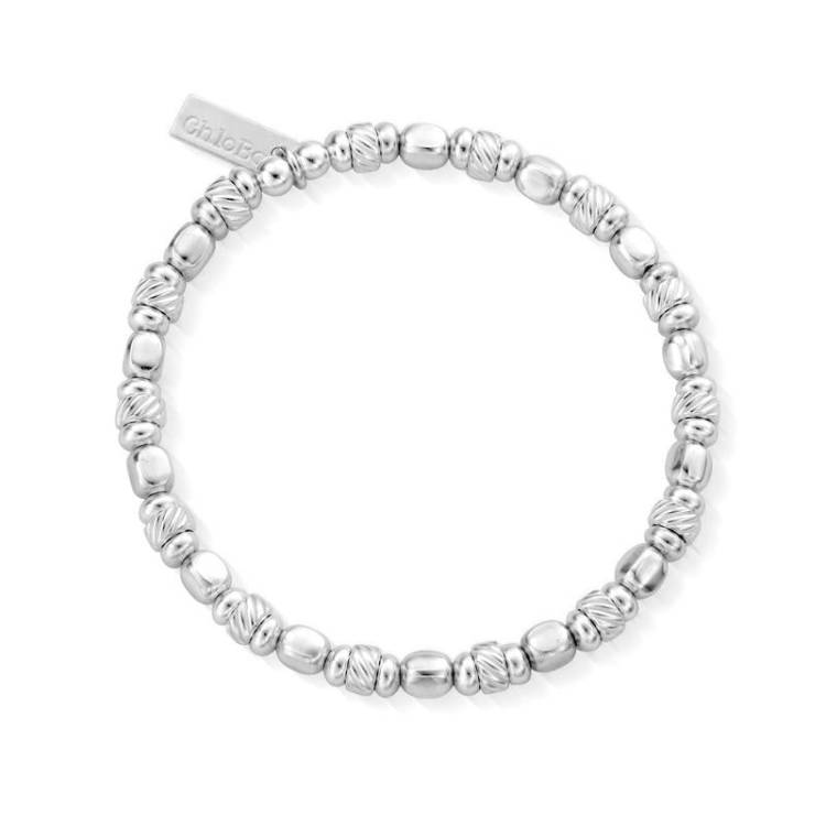 ChloBo Sterling Silver Twisted Cube Bracelet - Sterling Silver
