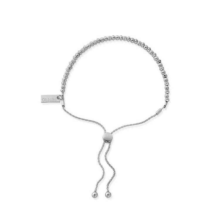 ChloBo Sterling Silver Dainty Mini Disc Pumpkin Adjuster Bracelet - Sterling Silver