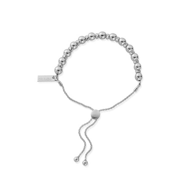 ChloBo Sterling Silver Sparkle Ball Adjuster Bracelet - Sterling Silver