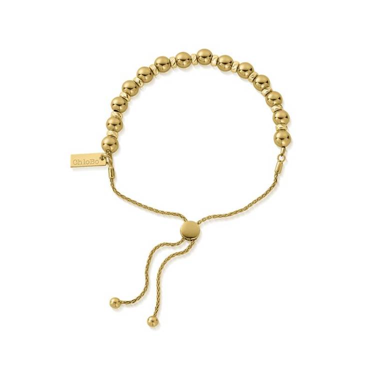 ChloBo Sterling Silver Gold Plated Adjuster Bracelet - Yellow Gold PVD