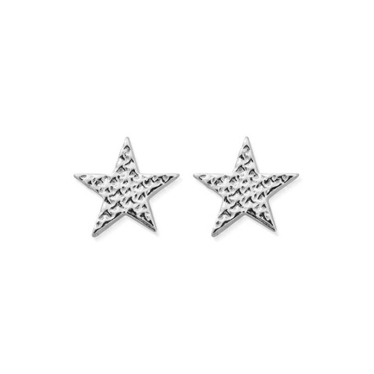 ChloBo Sterling Silver Sparkle Star Stud Earrings - Sterling Silver