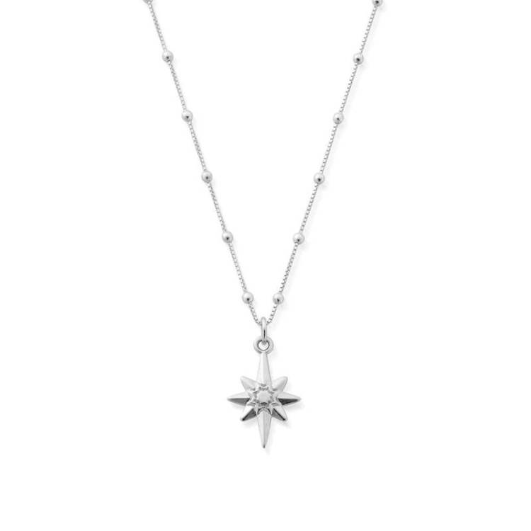 ChloBo Sterling Silver Bobble Chain Lucky Star Necklace - Sterling Silver