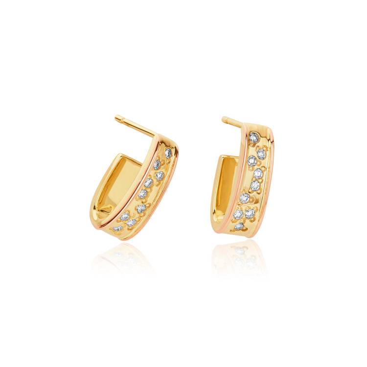 Clogau Cariad Sparkle Diamond 9ct Gold Earrings - Gold