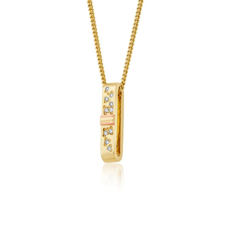 Clogau Cariad Sparkle Diamond 9ct Gold Pendant D Necklace D - Gold