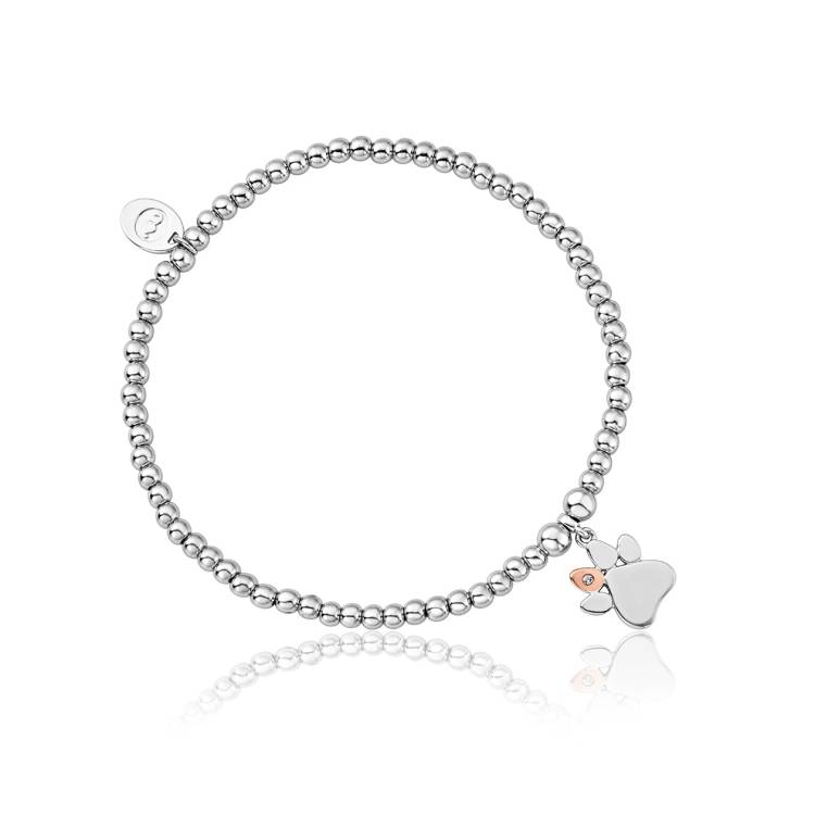 Clogau Paw Prints on My Heart Sterling Silver Affinity Bracelet - Silver