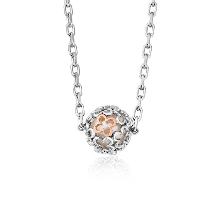 Clogau Tudor Court Spherical Pearl Sterling Silver Necklace D - Silver