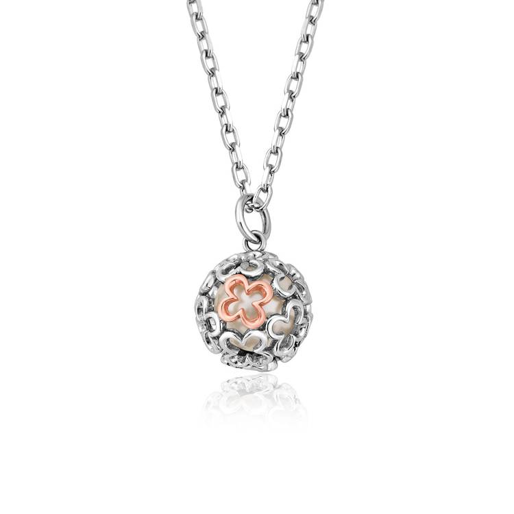 Clogau Tudor Court Spherical Pearl Sterling Silver Pendant D Necklace D - Silver