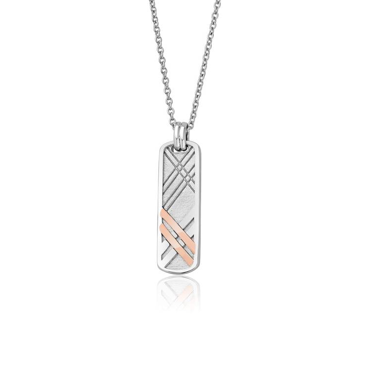 Clogau Welsh Tartan Sterling Silver Pendant Necklace - Silver