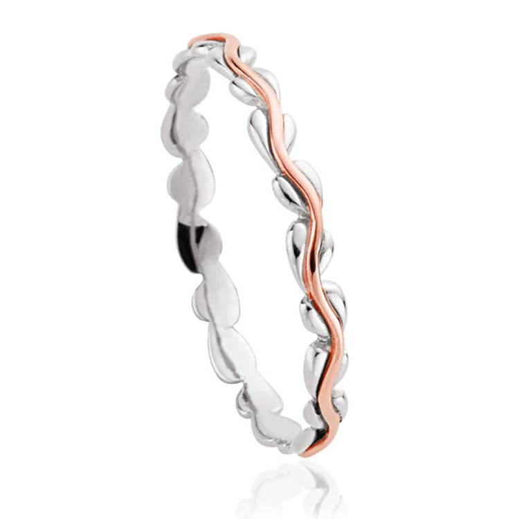 Clogau Affinity Sterling Silver Life Stacking Ring D - R