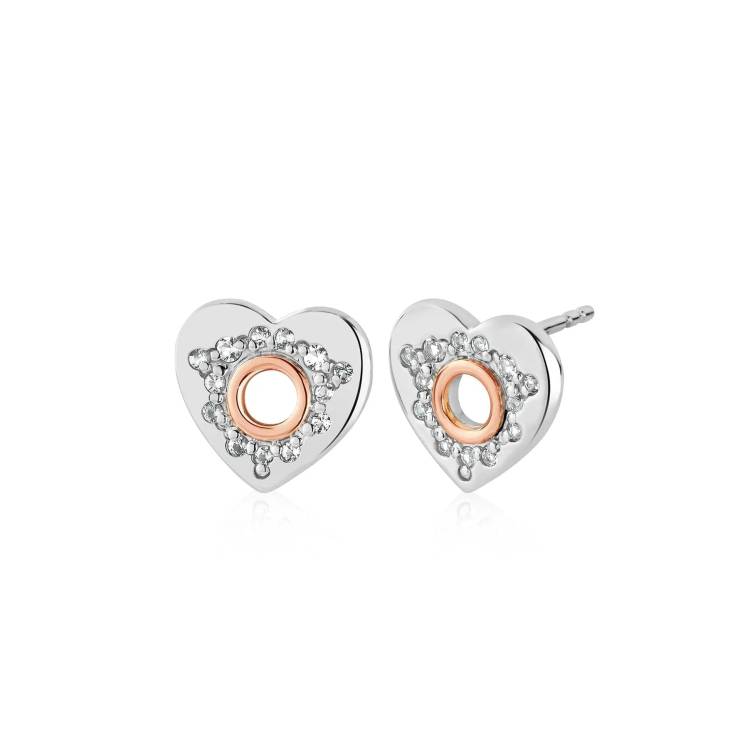 Clogau Cariad Sparkle Sterling Silver Sparkle White Topaz Stud Earrings