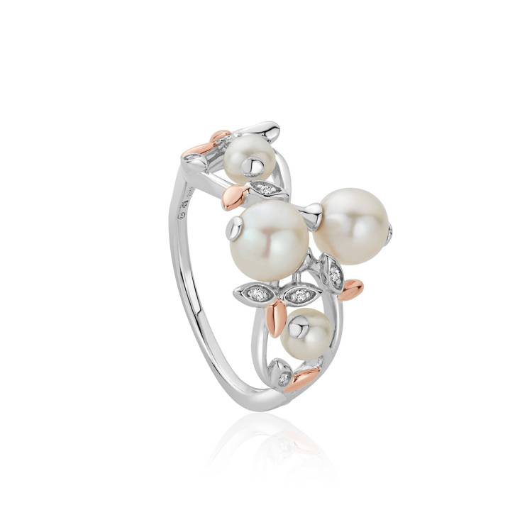 Clogau Lily Of The Valley Sterling Silver Pearl Ring D - J