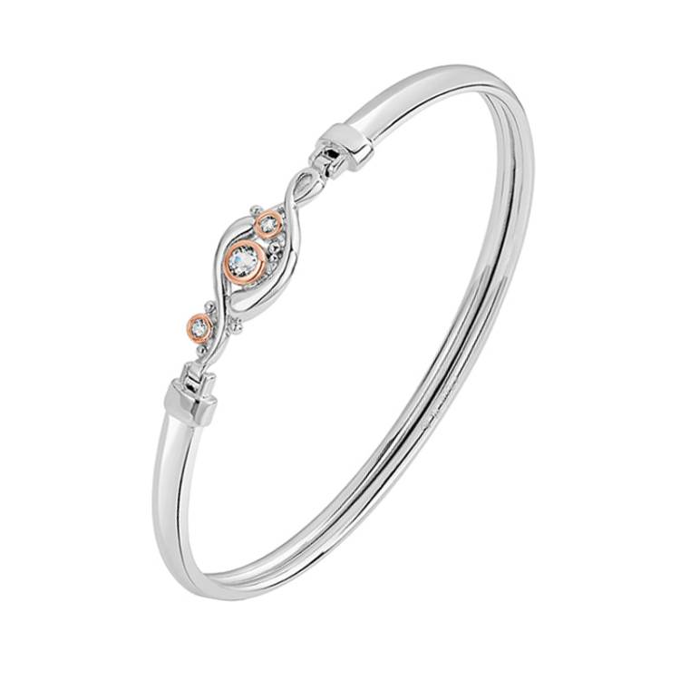Clogau Pistyll Rhaeadr Sterling Silver Topaz Bangle - Silver