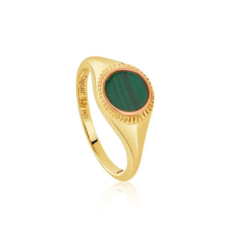 Clogau Reflections Of Padarn 9ct Gold Malachite Ring - J