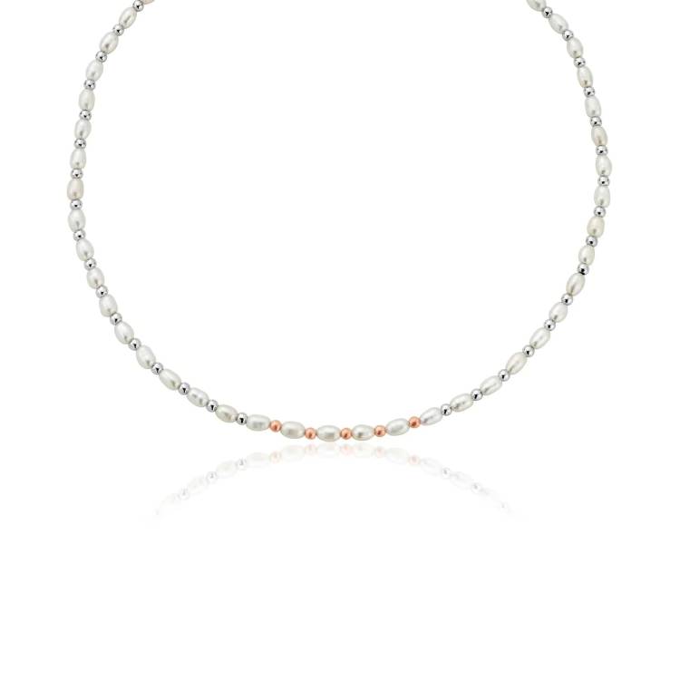 Clogau Welsh Beachcomber Sterling Silver Freshwater Pearl Choker