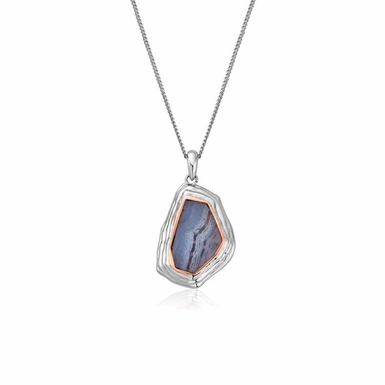Clogau Capstones Sterling Silver Blue Agate Pendant