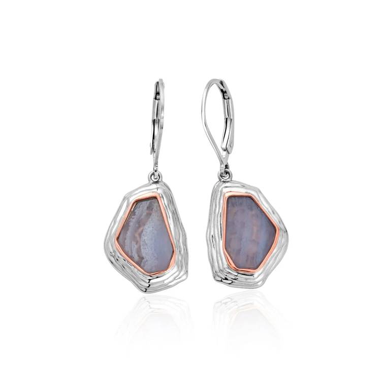 Clogau Capstones Sterling Silver Blue Agate Drop Earrings